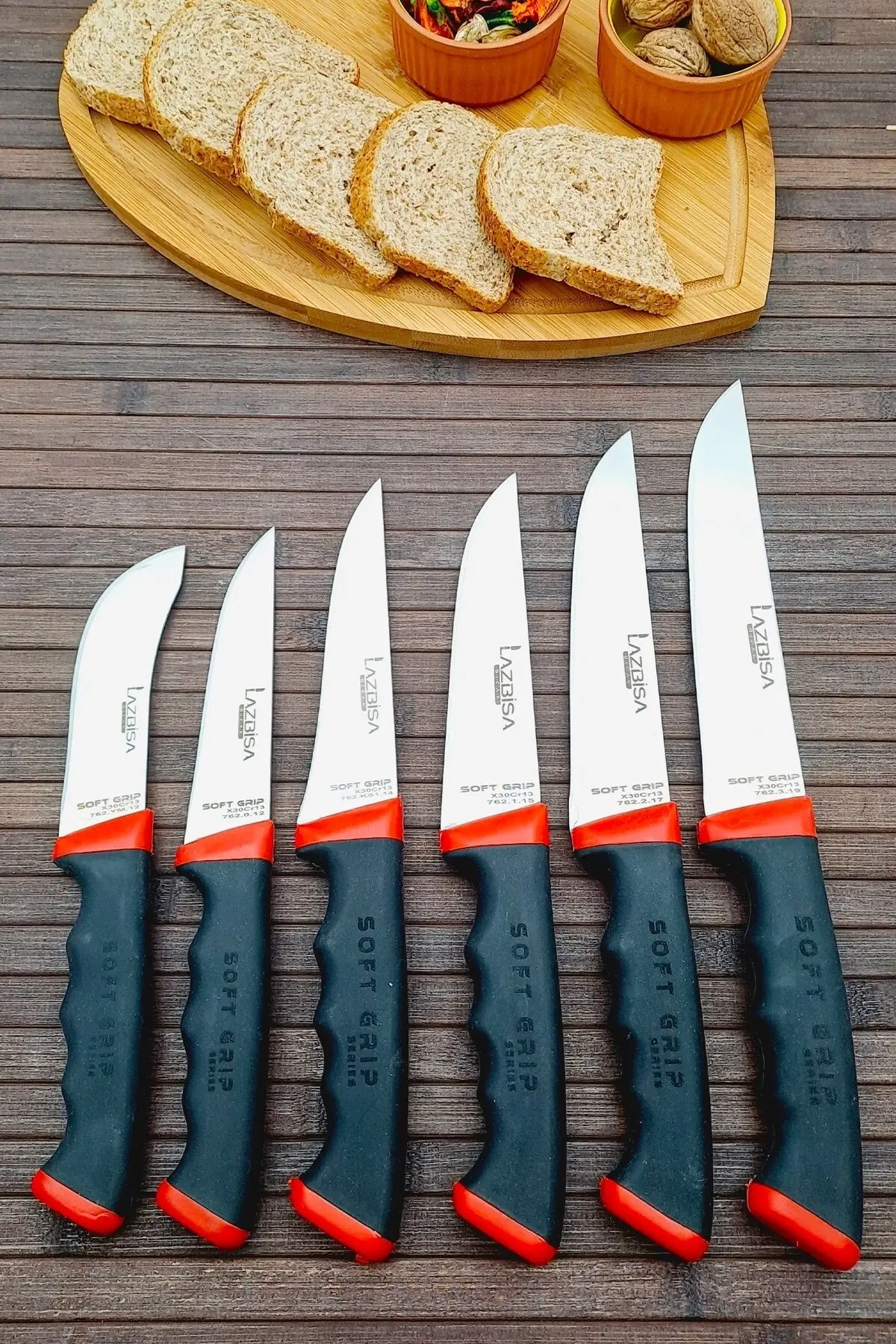 Kitchen Knife Set Soft Grip 6 Piece Dowry  Sacrifice   Meat Bread Vegetable Fruit