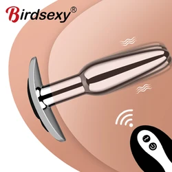 Anal Plug With Push 10 Vibration Modes Anal Toy For Men Prostate Massager Sex Toys With Remote Control Vibrator Anal Toys for 18