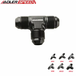 ADLERSPEED AN3 AN4 AN6 AN8 AN10 AN12 Aluminum Male AN Flare Tee T Piece Adaptor Adapter Fittings All Male Black