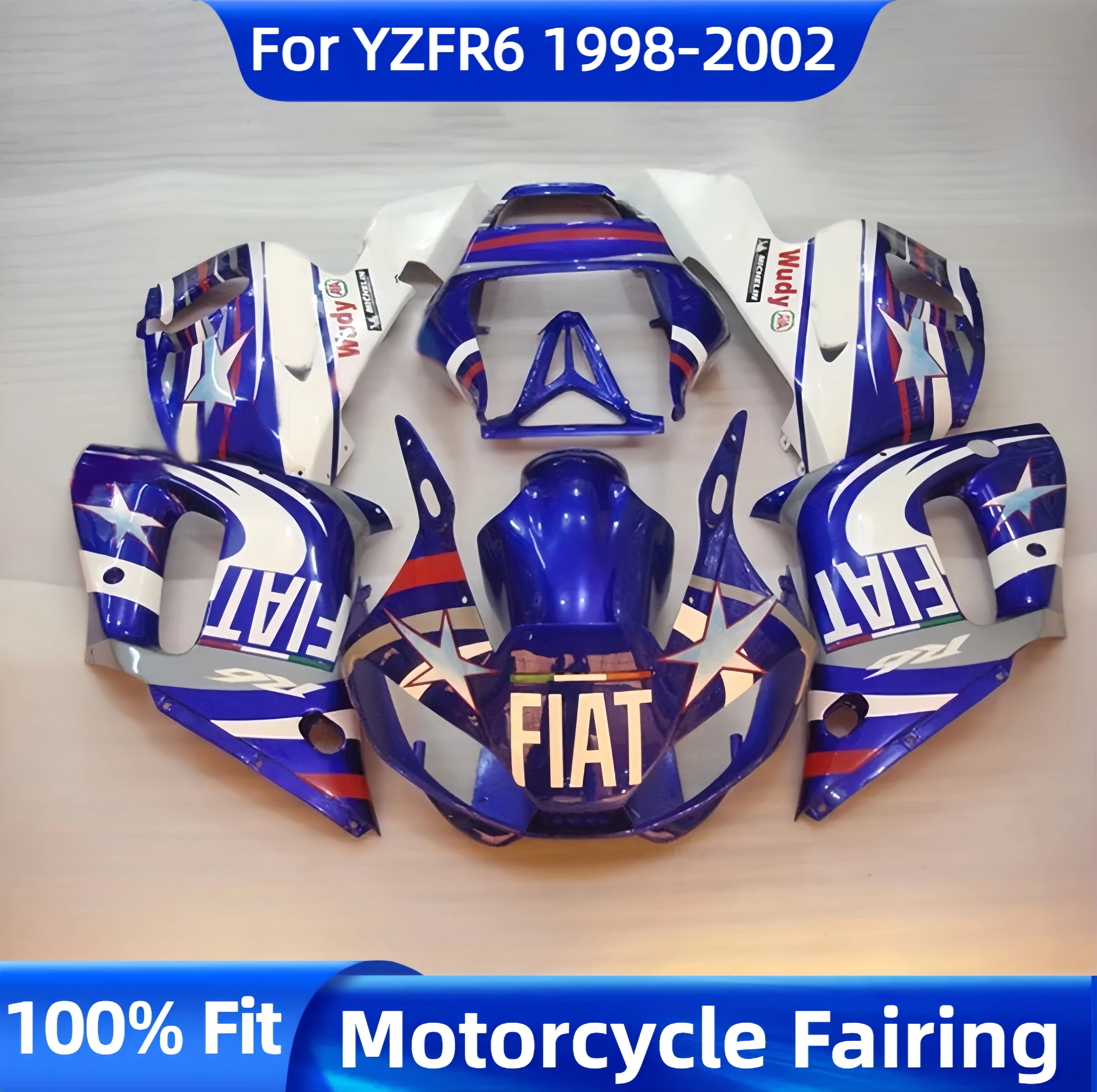 モーターサイクルフェアリングキット,ヤマハ用ボディワーク,ホワイト,yzf r6,1998, 1999, 2000, 2001, 2002, 98, 99, 00, 01, 02