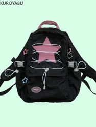 Preppy Style Star Backpack for Women Korean Large Capacity High School and College Student Backpacks Fashion Casual Y2k Bags