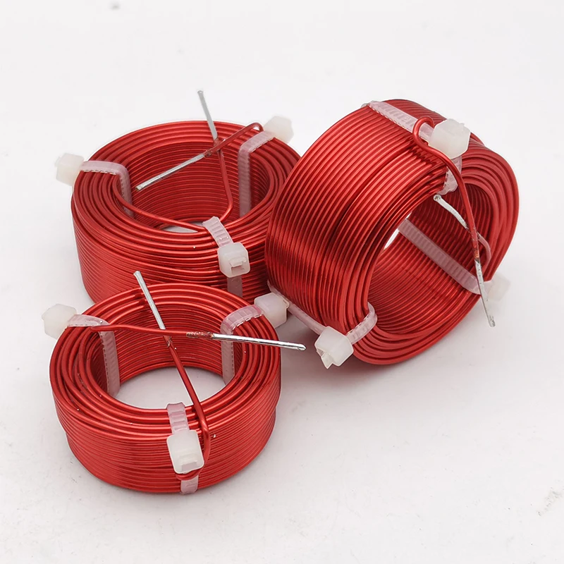 1Pcs 0.1-10mH Customized Speaker Crossover Coreless Inductor 1.0mm 1.2mm 1.3mm 1.4mm 1.5mm 4N Oxygen-Free Copper Wire Coil #Red