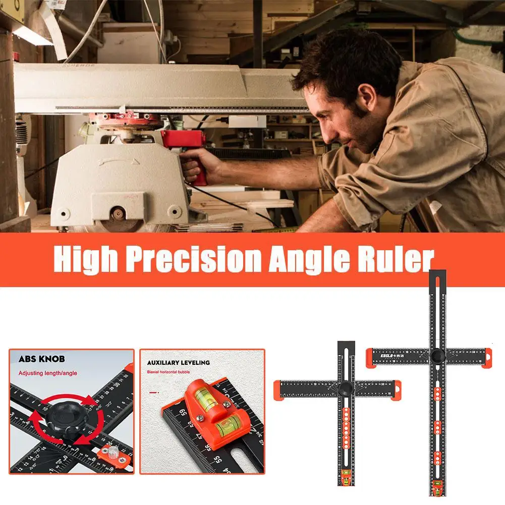 

60CM High Precision Angle Ruler Woodworking Drill Bit Scribe Hole Tools Tool Ruler Jig Marking Punch Crossed-Cut Gauge Meas I0L6