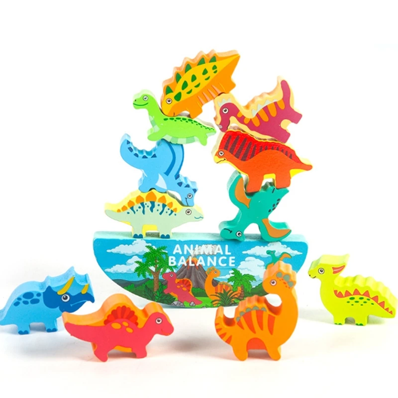 Juego mental para niños, juguete bloques madera, accesorios multifuncionales, dinosaurio/animal del bosque, juguete los