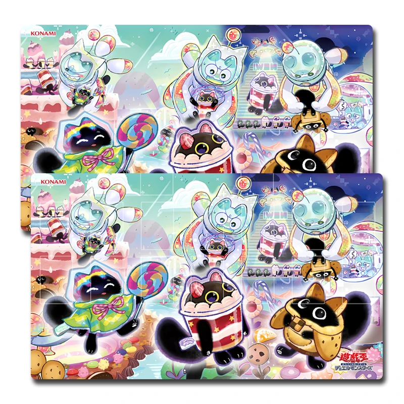 

Yugioh Cheesecake Lollipo★Yummy Way Play Mat Yu-Gi-Oh! TCG OCG Trading Card Games Mat Duel Plate Rubber Card Mat Mouse Pad