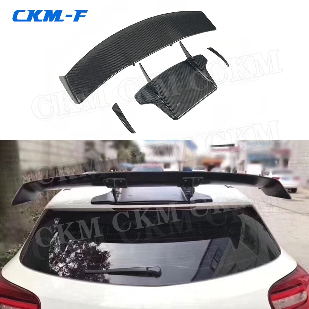 A Class Carbon Fiber Racing Rear Roof Spoiler Tail Wings For Benz W176 A180 A200 A260 A45 AMG Spoiler 2013-2017 V Style