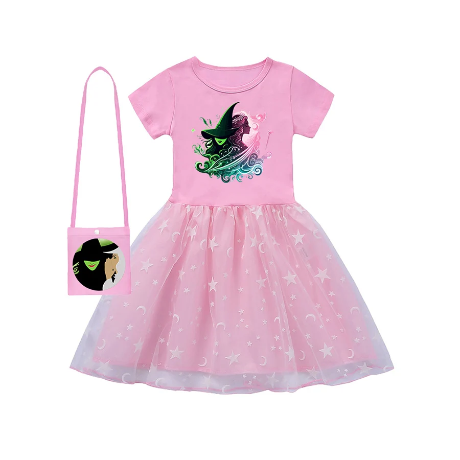 Wicked 2025 Girl Clothes for Small Girls Baby Girl Wedding Dress Accessories Birthday Dresses for Kids Girls Outdoor Clothing