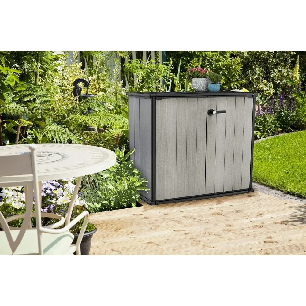 

4.6 x 4.0 ft. Resin Outdoor Storage Shed with Paintable and Drillable Walls for Customization-Perfect for Yard Tools and Pool