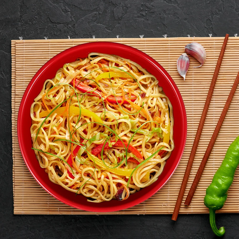 

4pcs Ramen Bowl Melamine Soup Noodle Bowl Smooth Round Large Salad Rice Food Serving Tableware Kitchen Dining Container