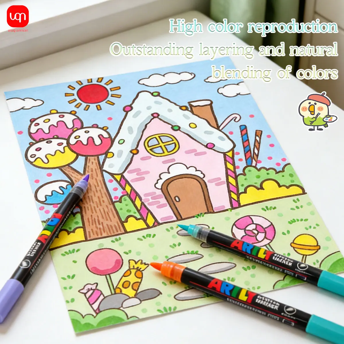 Picture 5: WQN-160 Colored Liquid Acrylic Markers Set, Writing and Creative Drawing Pens,Suitable for Stones,Cups,Ceramics,Glass Materials