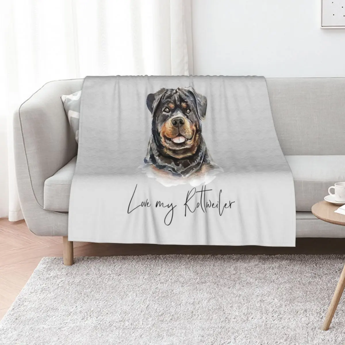 

Love my Rottweiler. Dogs lovers gifts. Throw Blanket Foldable Soft Warm Blanket for Outdoor Use