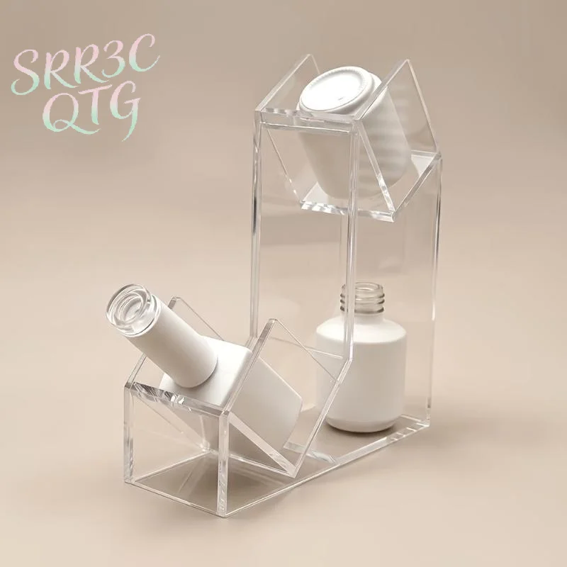 Hot Acrylic Nail Polish Inverter Stand Transparent Storage Display Stand Heart Design Nail Polish Bottle Holder, Nail Art Tool