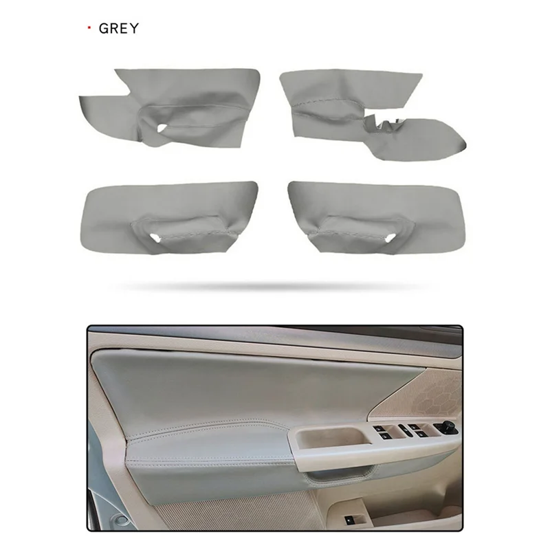 LHD Deurpaneel Cover voor-VW Golf 5 MK5 Jetta 2006-2011 Autodeur Armsteun Panel Cover Sticker trim Grijs