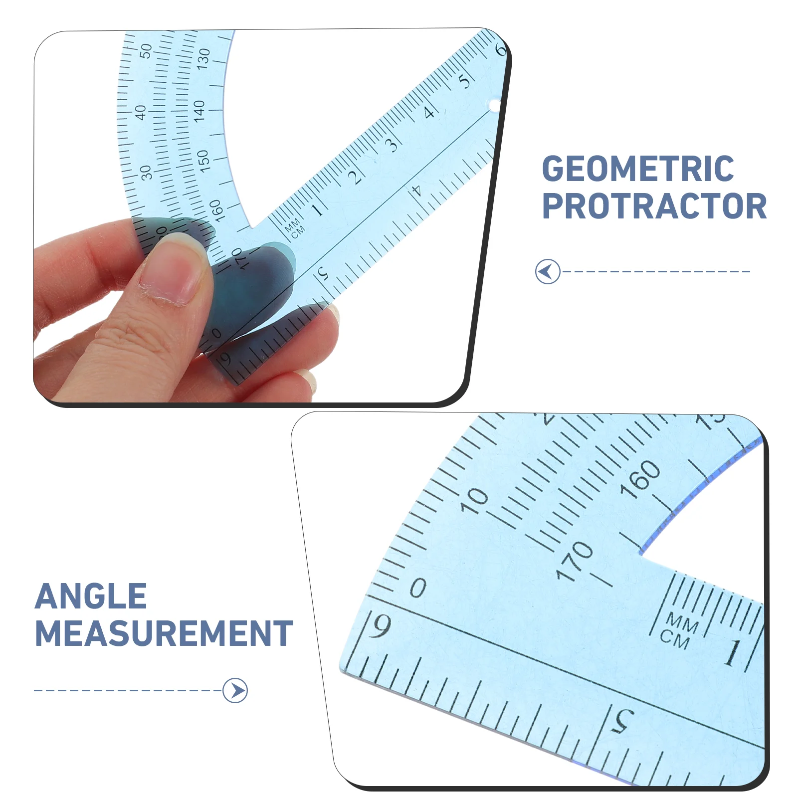 5 Pcs Protractor Tool Large for Geometry Small 180 Degree Abs Students Supplies Drawing