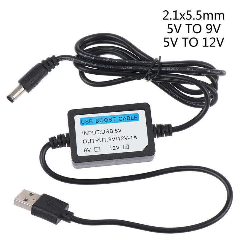 {NN72} USB Charge Power Boost Cable DC 2.1x5.5mm 5V To DC 9V/12V 1A Step UP Cable