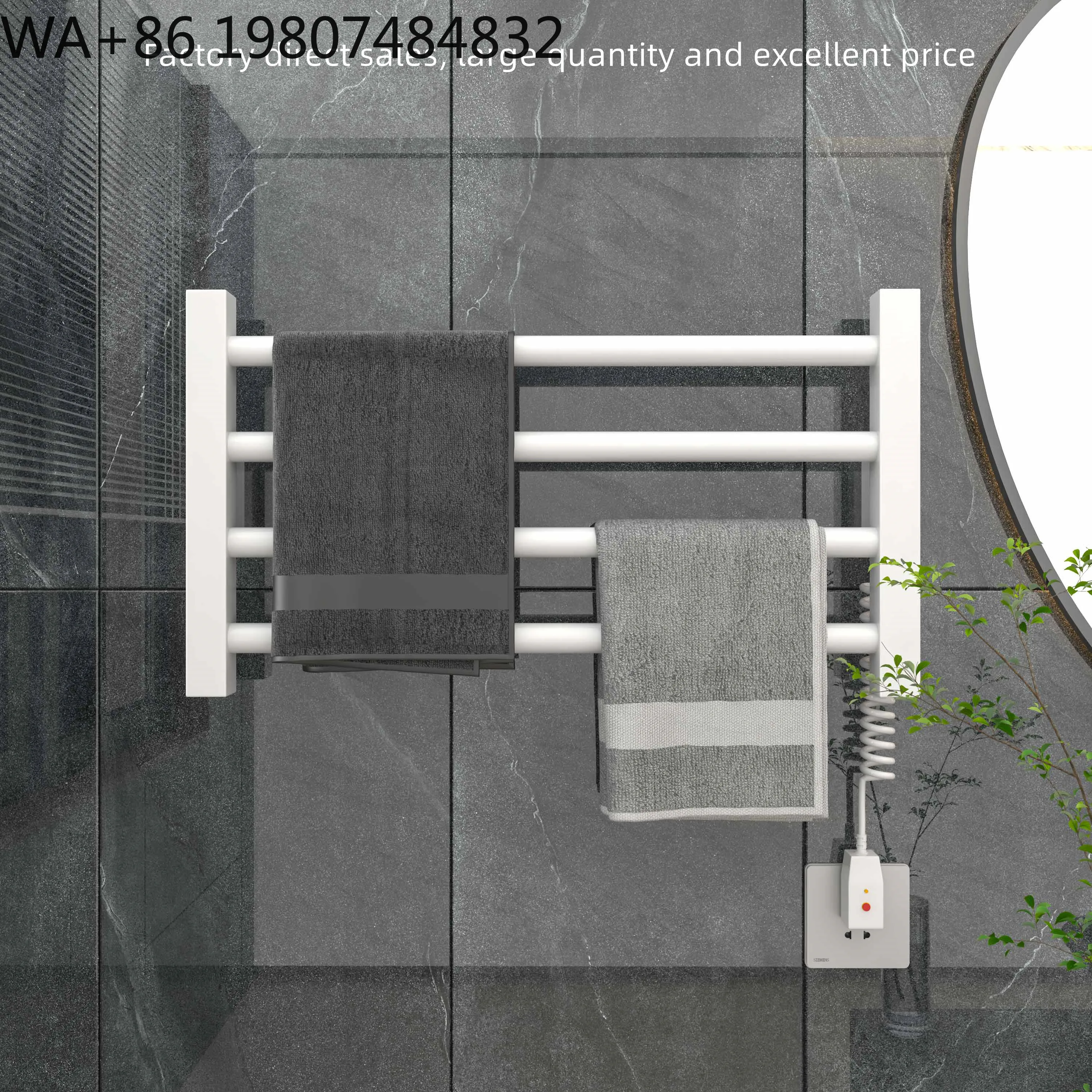 Rotatable Intelligent Constant Warm Towel Shelf Timing Drying Rail SUS304 Stainless Steel Bathroom Kitchen Multi Scene - view 3