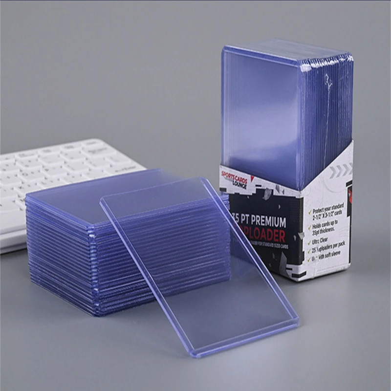 25PCS Transparent PVC Card Sleeves Game Card Hard Plastic Card Sleeves Card Protective Card Holder Trading Cards Case