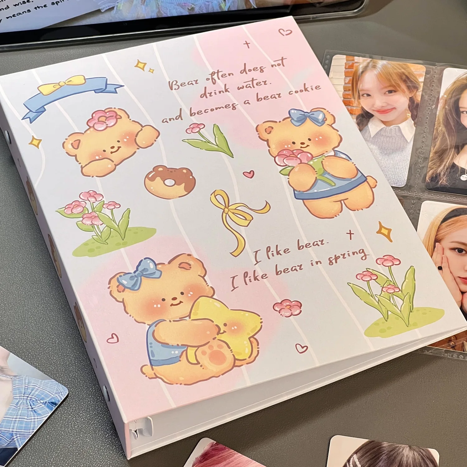 Kawaii Cream Bear card book Cute A5 Kpop Photocard Binder Collect Book Idol storage book Photo Card Holder School stationery