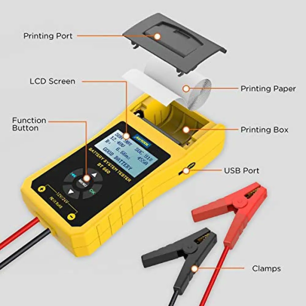 BT660 Battery Conductivity Tester 12V/24V BT-660 Automotive Battery Tester Suitable for Trucks-