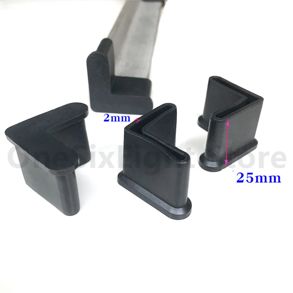 Black Rubber Corner Angle Feet Pipe Tubing End Cover Caps 25mm 30mm 35mm 40 50mm