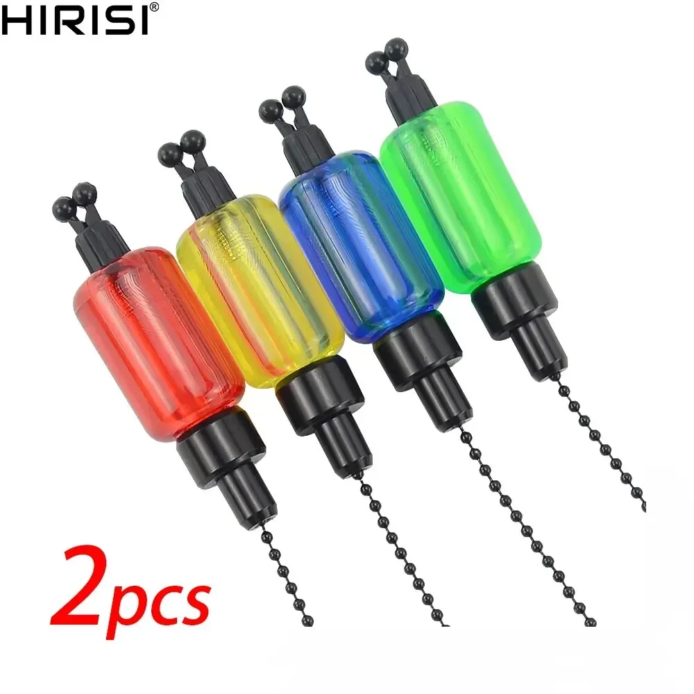 HIRISI 2 Stück Angeln Swinger Bissanzeiger, 4 Farben, abnehmbare Röhren, fluoreszierend, fertig, langlebig, Kunststoff, Karpfenangeln, Zubehör