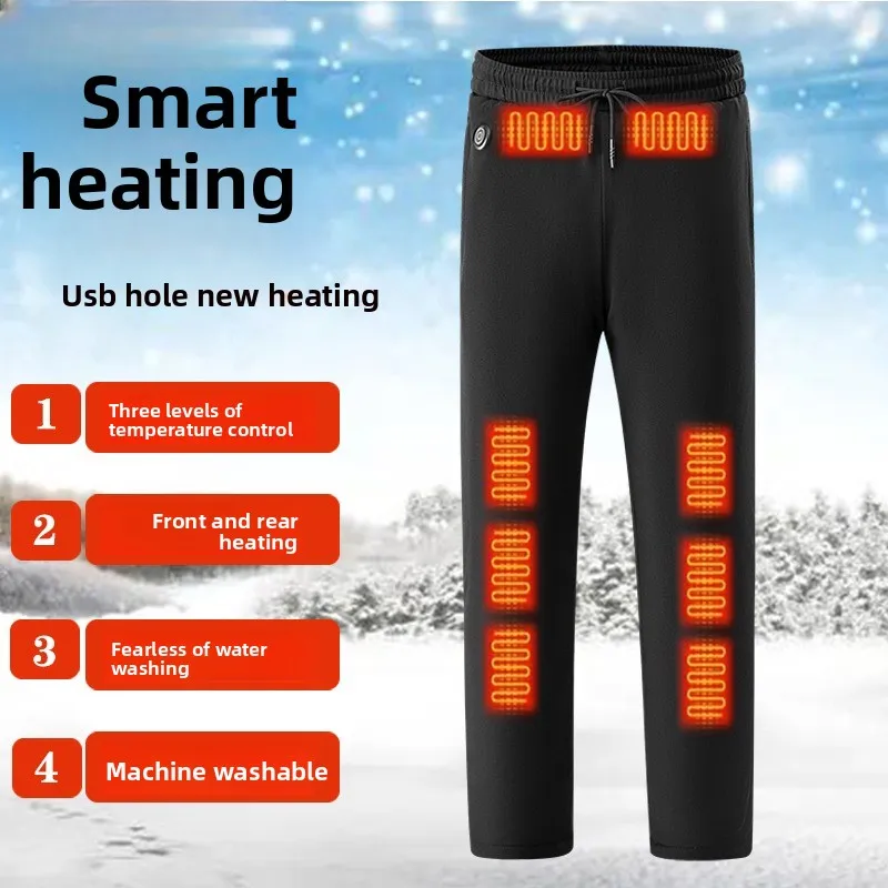 COMXZ мужские спортивные пуховые брюки на открытом воздухе 10-зонные теплые брюки с шерстяной подкладкой, морозостойкие брюки для зимнего кемпинга, рыбалки, функциональная одежда marc딩바지