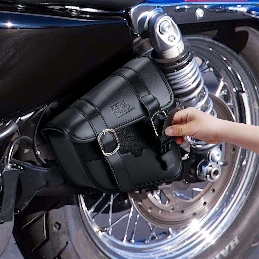 KEMIMOTO Motorcycle Saddlebag Swingarm Bag Waterproof Side Tool Storage Bag for Street 750 for Sportster Iron 883 1200 Side Bag