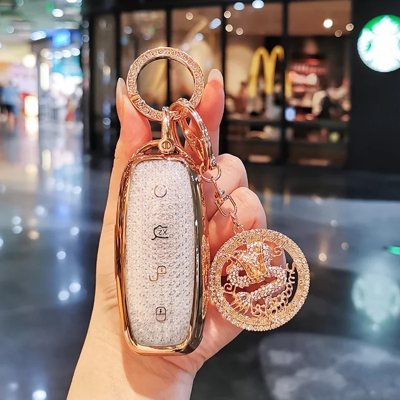 

Suitable for Denza keycase D9 N7 N8 d9ev DMI keycover keyshell keychain 2023 card pack car NFC card buckle female Car Key Case