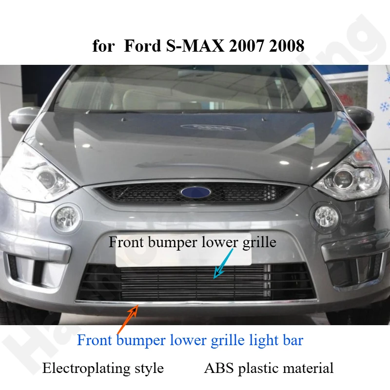 

Для Ford S-MAX 2007-2008: Нижняя решетка переднего бампера с световой полосой / Нижняя сетка вентиляционной решетки переднего бампера в сборе