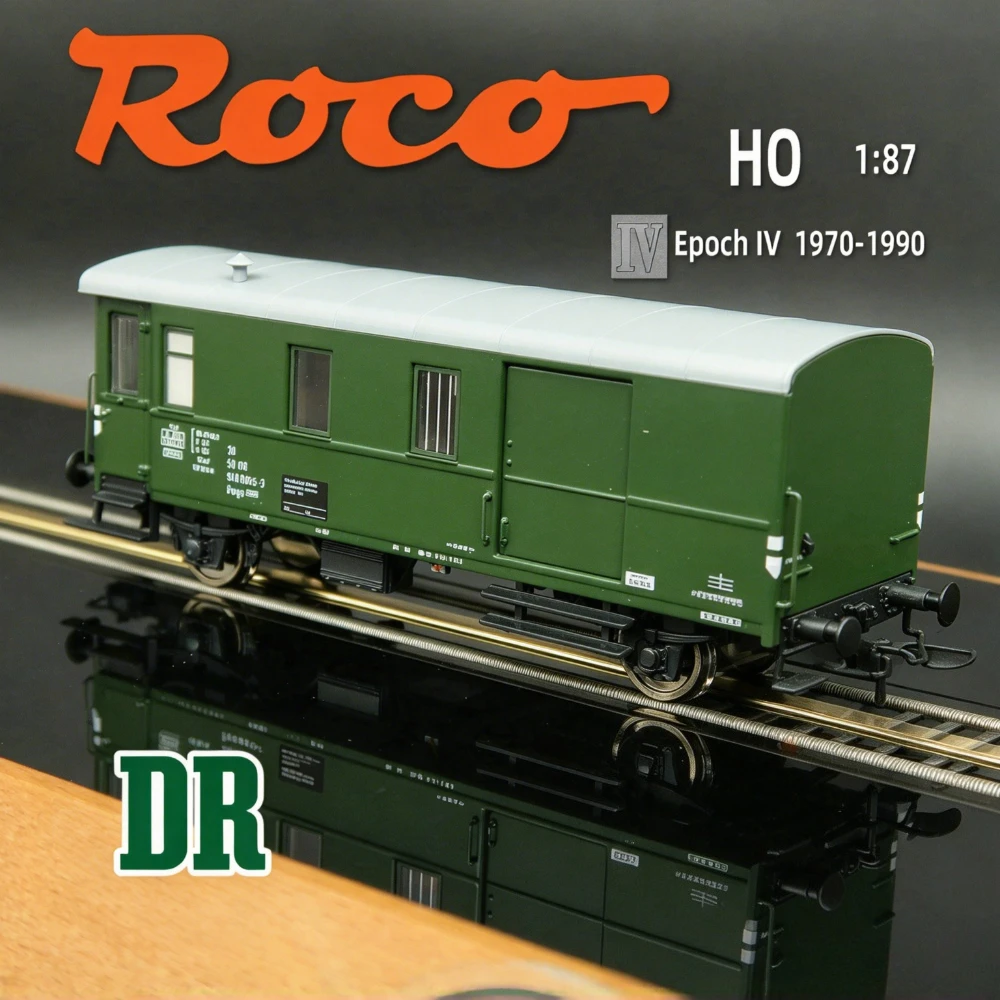 Roco HO Scale 1/87 Train Model Item No.6200018 DR Era IV Baggage Car Sliding Doors Can Be Mounted in Three Collection Display
