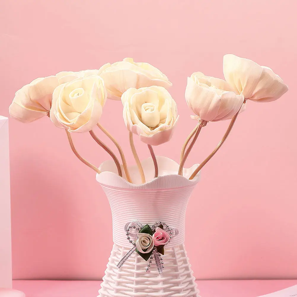 4Pcs Flower Diffuser Sticks Elegant Aromatherapy Decor for Home Office Desk Window Shelf Cabinet Car Wedding Fireless Fragrance