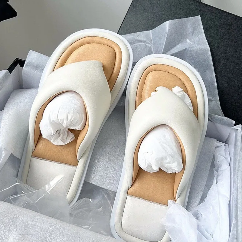 2024 Summer New Soft Soft Candy Color External Wearing Herringbone Slippers Women's Flat Bottom Pinch Toe Cool Slippers