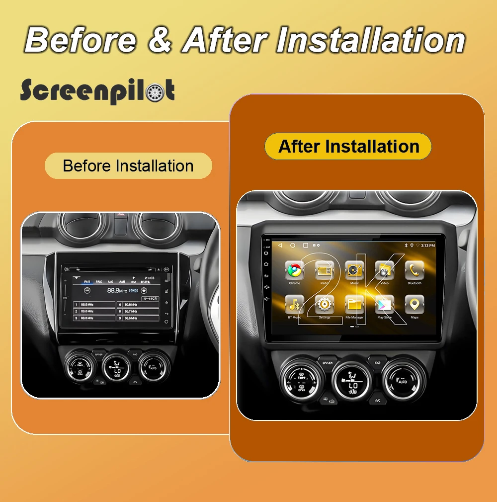 Android 16 Car Carplay  Auto For Suzuki Swift 2017 2018 2019 2020 2021 2K QLED Multimidia Player GPS Radio Stereo 8 Core CPU RDS