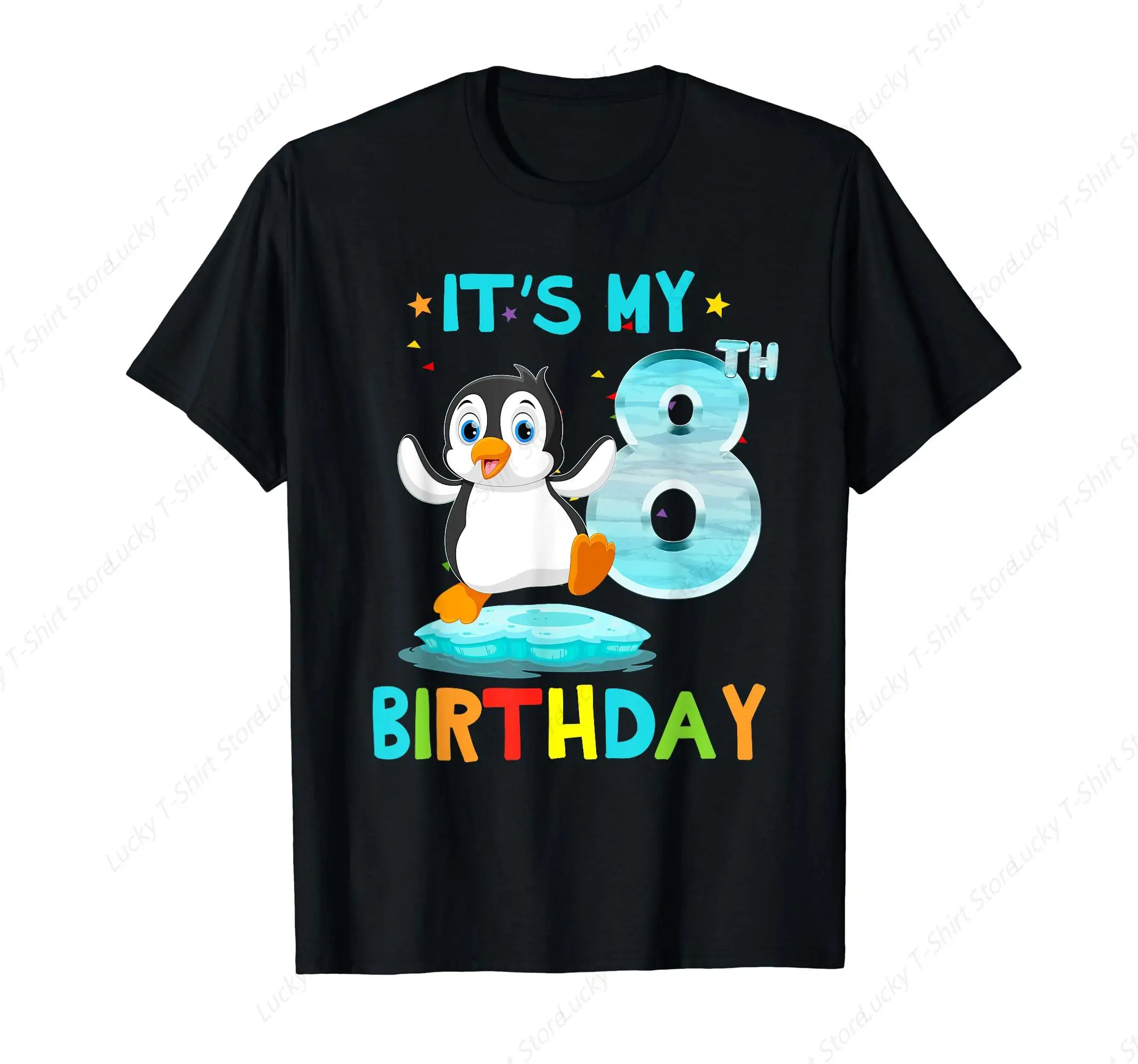 8th Birthday Shirt Penguin Birthday Shirt 8 Year Old T-Shirt