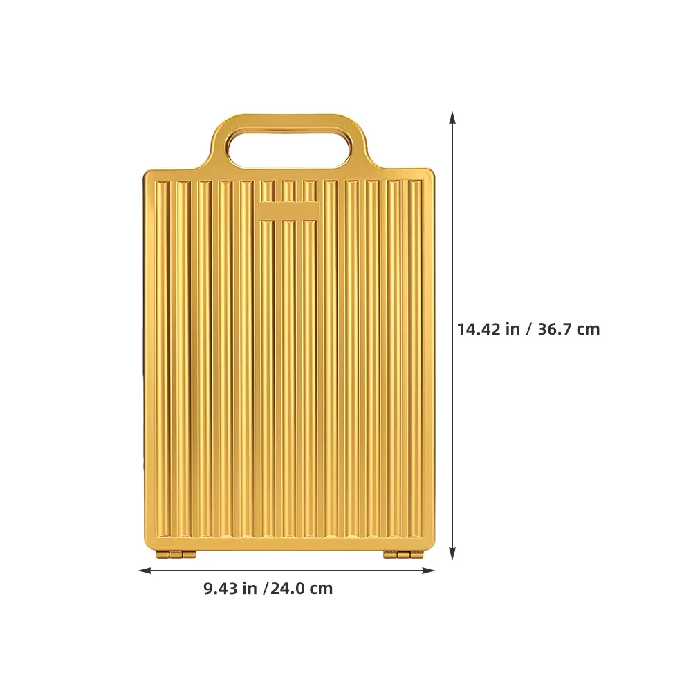 Espejo plegable para corte de pelo, espejo de maquillaje portátil de doble cara para peluquero, herramienta de estilismo de salón dorado, corte de pelo automático, vista de cabeza trasera