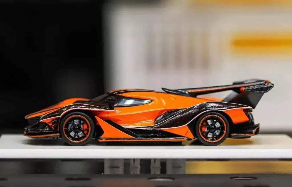 PEAKO X TOP ART IE Orange / Black ~ 1/64 Model Diecast Metal Car Collection Limited Edition Hobby Toys