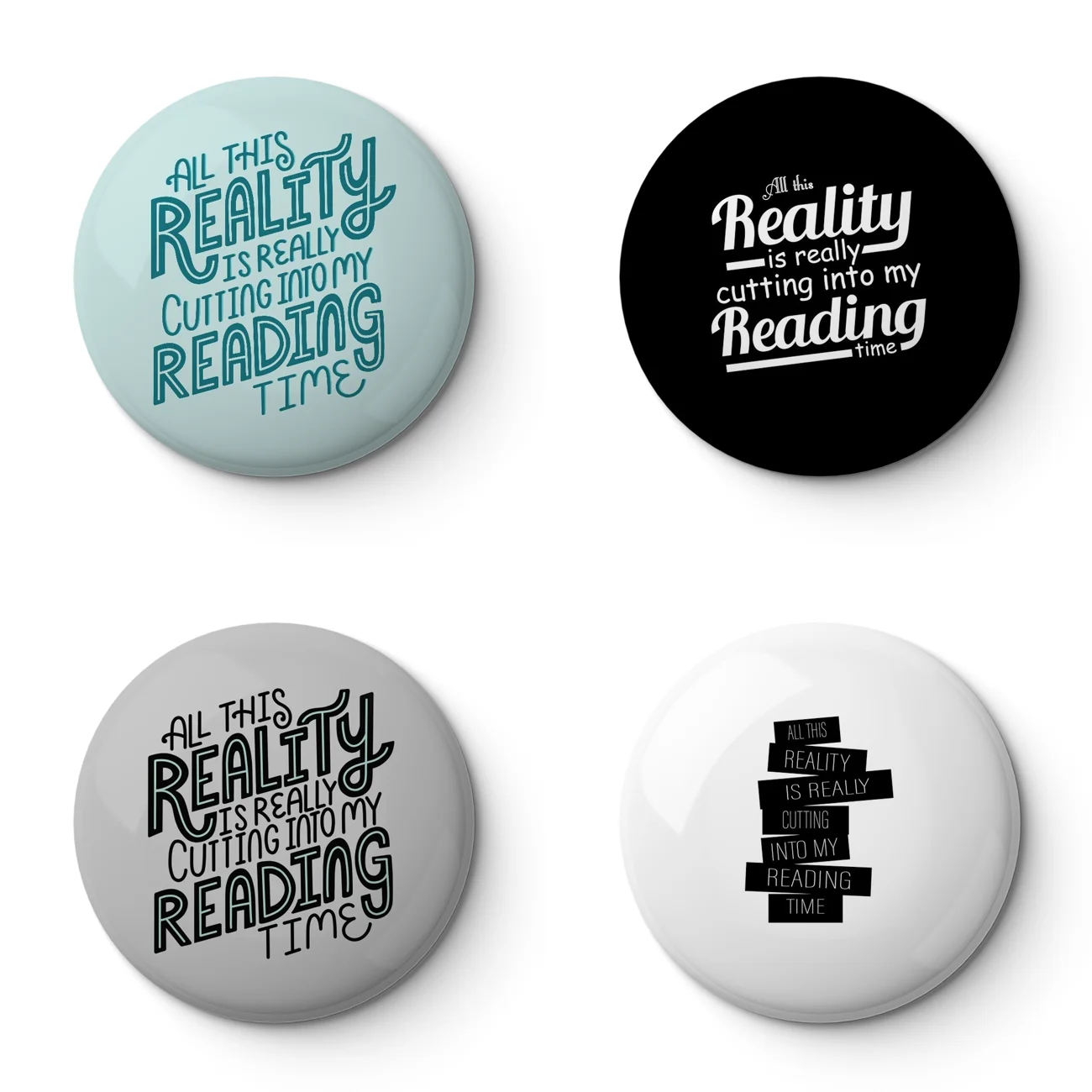 Reality Vs Reading Book Soft Button Pin Customizable Metal Decor Women Jewelry Gift Cute Funny Hat Lover Lapel Pin