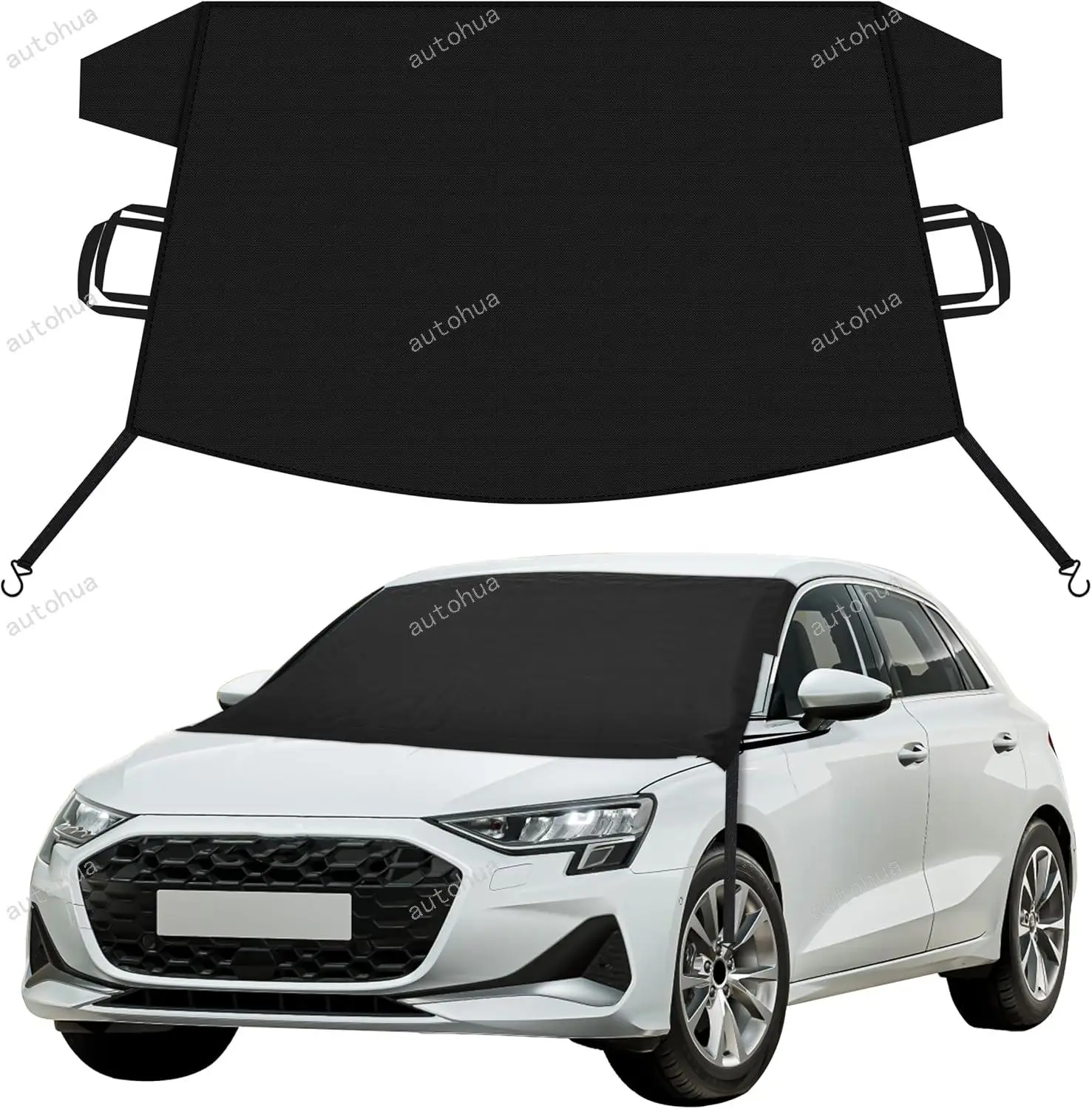 

Car Snow Cover for Audi Q3 Windshield Cover for Ice Snow with Heavy-Duty 600D Oxford Car Cover, Waterproof & Anti-Slip,