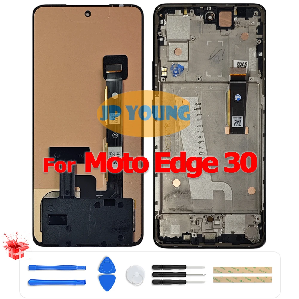 Conjunto de digitalizador de pantalla táctil AMOLED original de 6,5" para Motorola Moto Edge 30 XT2203-1 - Reemplazo