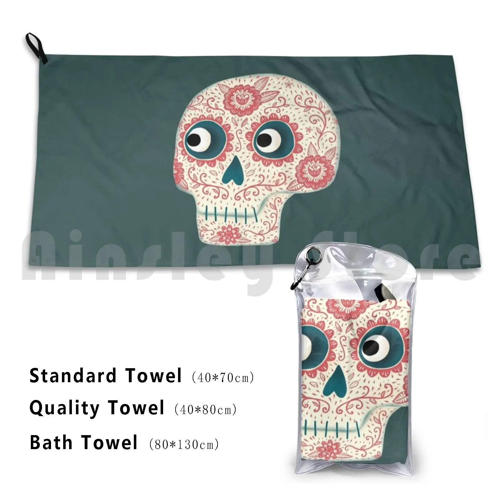 Mexican Dia De Los Muertos Day Of The Dead Beach Towel Quick Dry Quality Towel Skull Mexico Day Of The Dead Did De Los