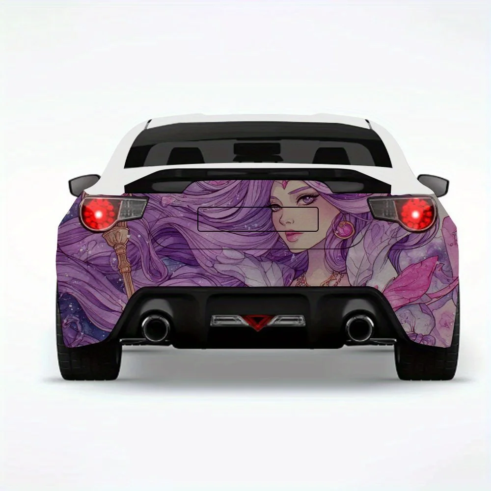 

Purple - haired Mage Car Sticker-Vinyl Decal for Car Rear, Waterproof Self-Adhesive Vinyl Stickers for Vehicle Tail & Bumper, De