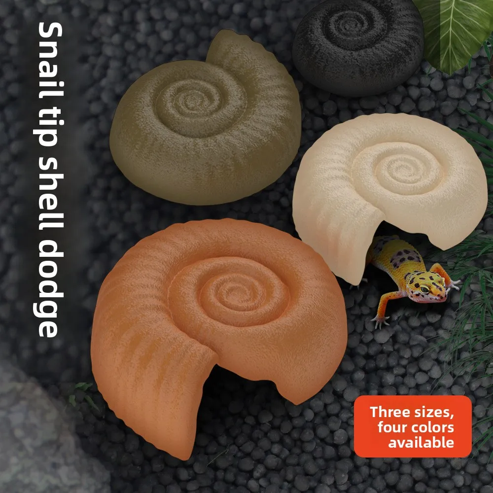 

NOMOY Spiral Shell Reptile Hideout - Snail Shell Design Cave for Tortoises, Geckos & Lizards, Natural Style Terrarium Decoration