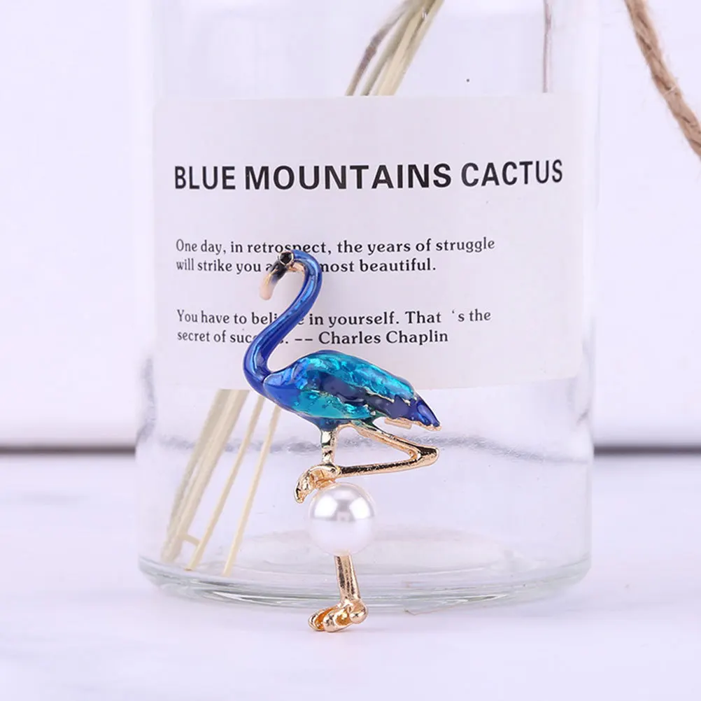 3pcs Flamingo Brooch Alloy Pin Red Purple Blue For Women Girls Fashion Jewelry Dress Accessory Party Wedding Ceremony Decor