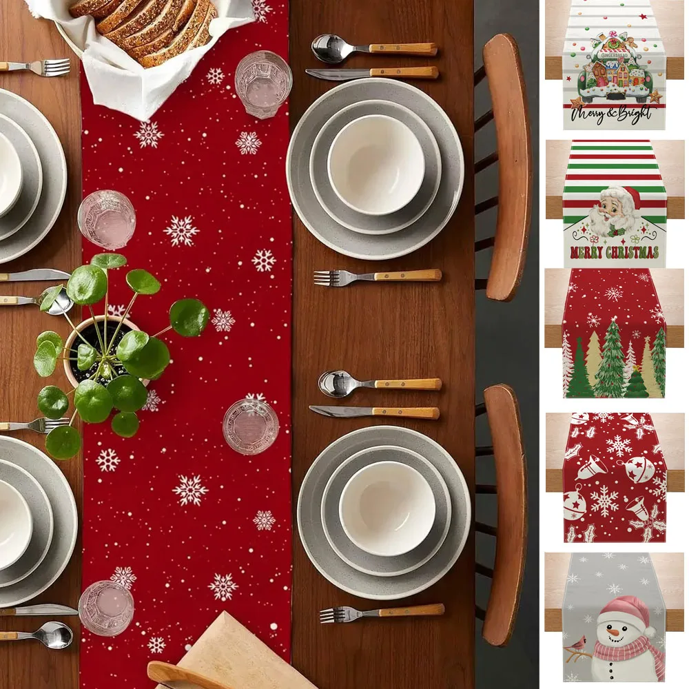 

1PC Prints Christmas Table Runner Merry Christmas Decoration for Home Table Christmas Decorations 2024 Decoración Navidad 크리스마스