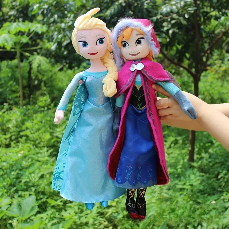 Set de Peluches de Elsa y Anna de Frozen de 50 cm, Muñecas de Peluche Suaves de Princesas, Lindas Figuras de Anime para Niños y Coleccionistas