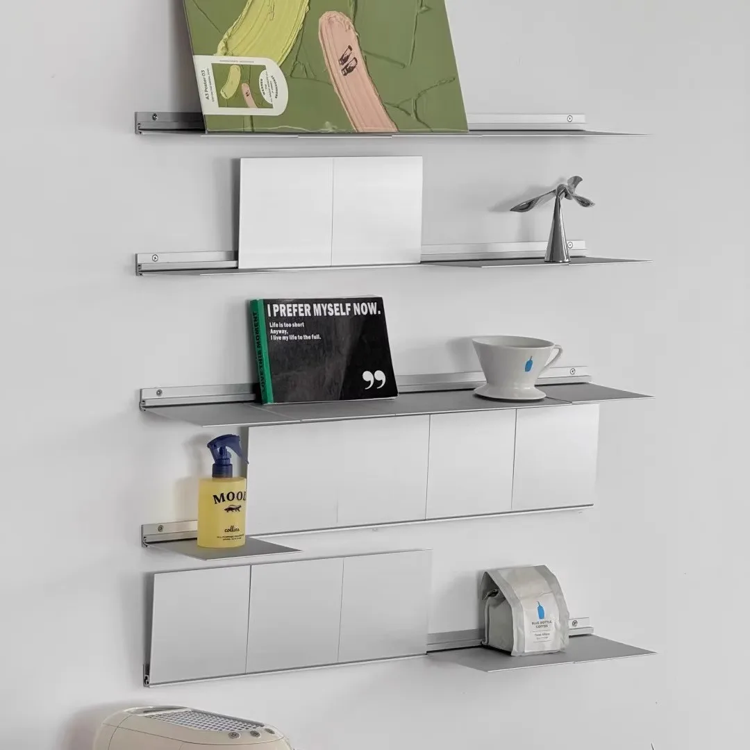 

Small-Sized Apartment Home Art Decoration Wall Storage Rack Aluminum Alloy Partition Vase Display Bookshelf Grocery Storage Rack