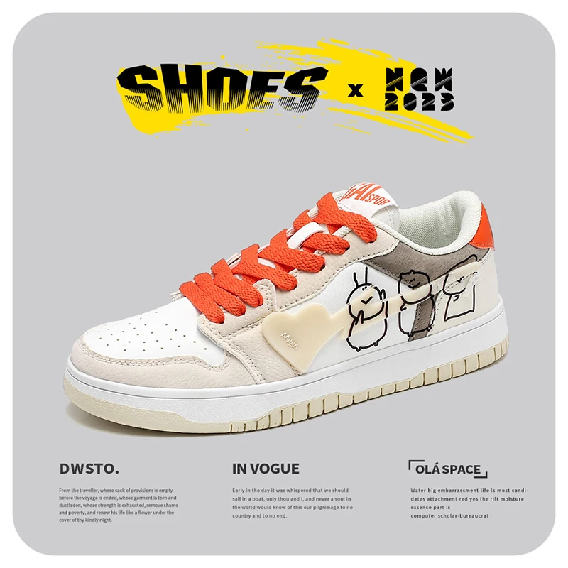 

2025New Comfortable Casual National Trend Niche Design Graffiti Hand- for WomeninsAcademy Style Versatile German Training Shoes