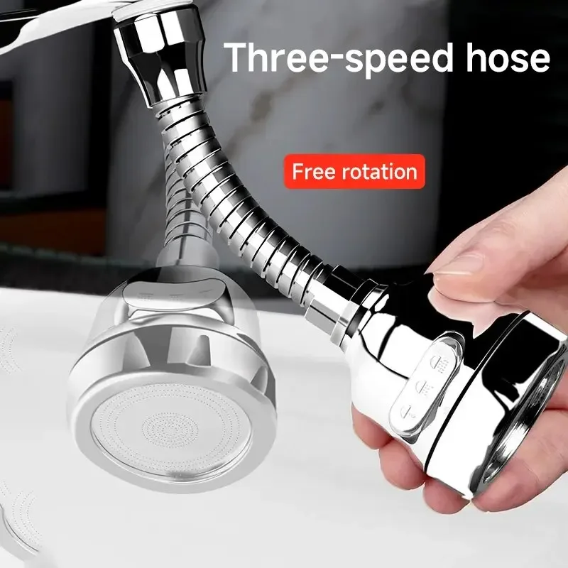 3 Modes Kitchen Faucet Extender 360 Rotate High Pressure Water Saving Tap Aerator Universal Filter Spray Nozzle