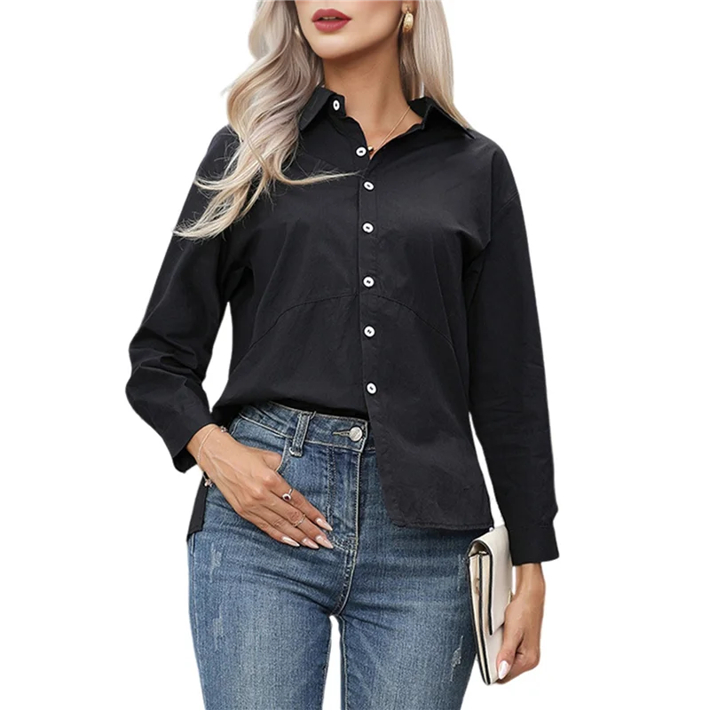 

AG-Women's Button Down Shirts Long Sleeve Dress Shirts Wrinkle Free Collared Work Office Tops
