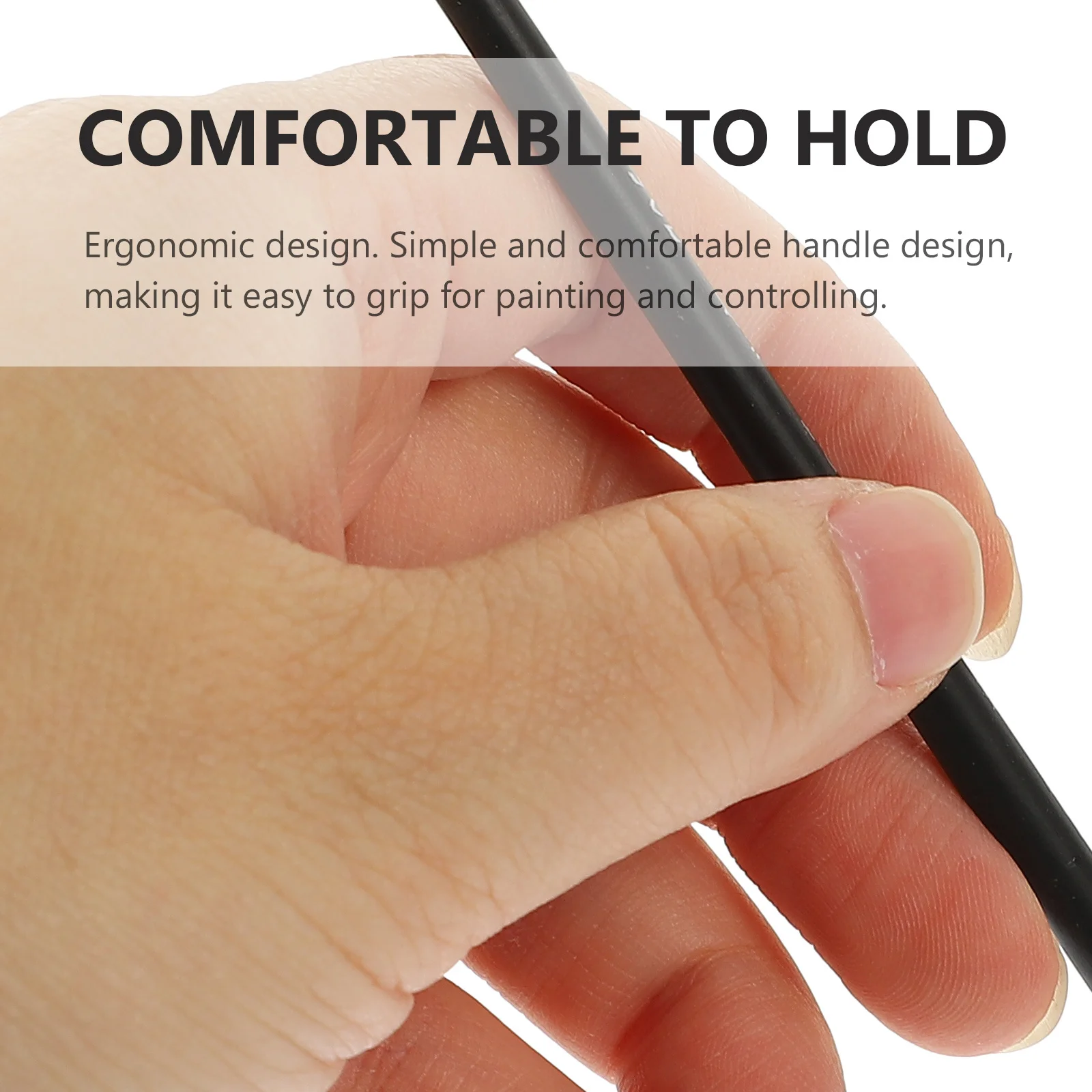 

2 Pcs Paint Brush Set Small Brushes Miniature Detail Painting Artist Black Nylon Student